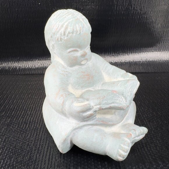 Vintage Isabel Bloom Girl Reading A Book Figurine Heavy Paperweight Figure Decor - Picture 9 of 11